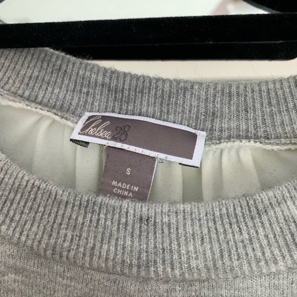 Chelsea28 Grey sweater with white sheer back - Picture 2 of 3